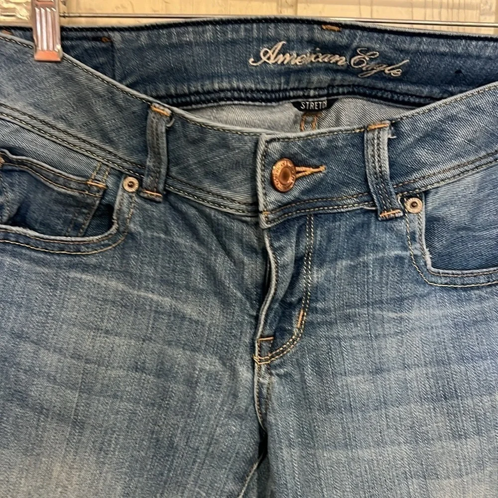 AMERICAN EAGLE STRETCH SLIM BOOT CUT 5 Pocket Woman’s Jeans Size 8 long - Picture 2 of 12